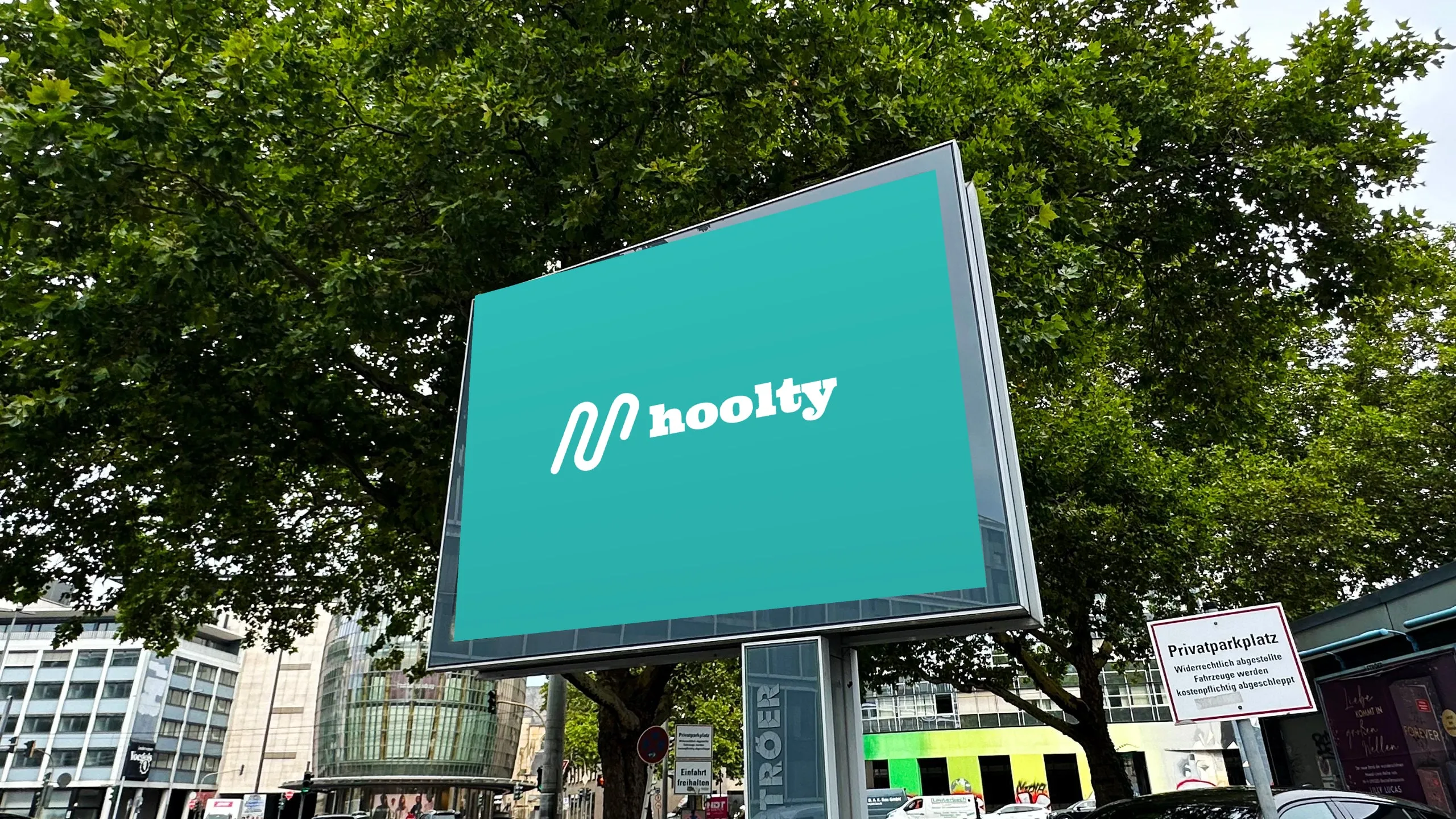 Hoolty billboard along a city road